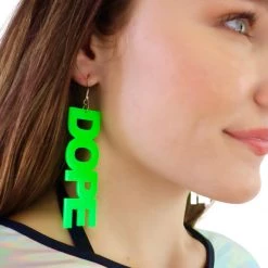 RAVELAND HEADBANGER COLLECTION NEON GREEN DOPE EARRINGS