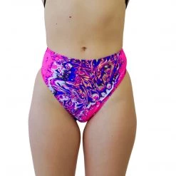 RAVELAND NEW ARRIVALS PINK ACID TIE DYE HIGH WAISTED BRAZILIAN BOTTOMS