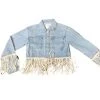 NATUREL DENIM WOMEN DENIM FRINGE JACKET