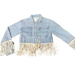 NATUREL DENIM WOMEN DENIM FRINGE JACKET
