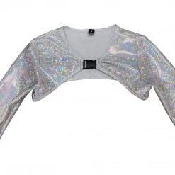 RAVELAND RETRO GLITTER SILVER SHRUG TOP NEW ARRIVALS