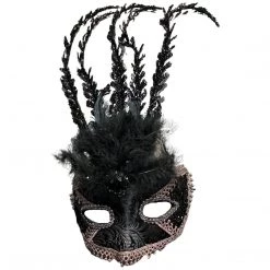 GOLDEN SHUTTLE UPTOWN BLACK MASQUERADE MASK WOMEN