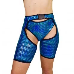 RAVELAND NEW ARRIVALS LIQUID MIRROR ASAP BUCKLED SHORT CHAP