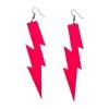 RAVELAND NEON PINK BIG LIGHTNING BOLT EARRINGS HEADBANGER COLLECTION