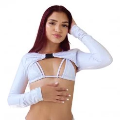 RAVELAND LOVELY LATEX SHRUG TOP