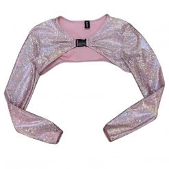 RAVELAND WOMEN RETRO GLITTER PINK SHRUG TOP