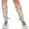 LEG AVENUE WOMEN IRIDESCENT STUDDED SHIN GUARDERS