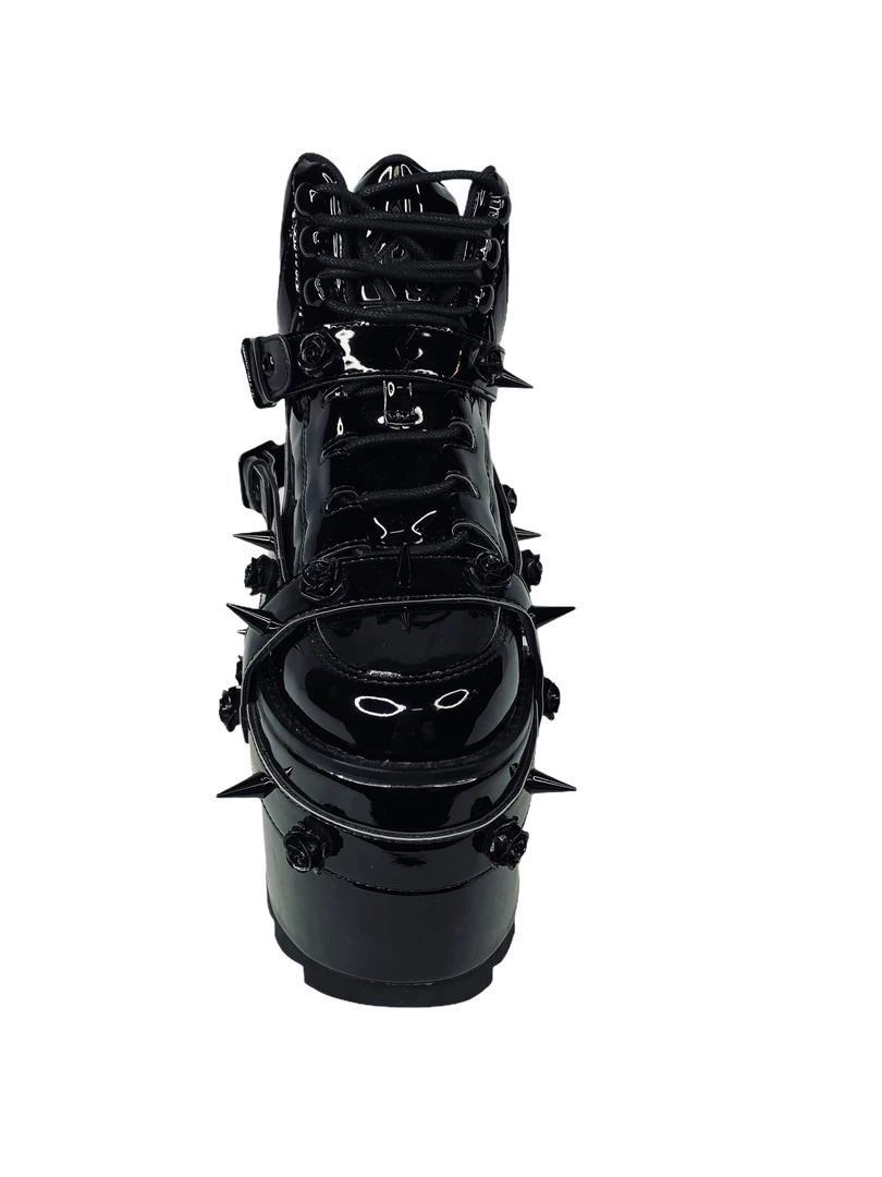 YRU SHOES QOZMO BONDAGE ROSE - BLACK PATENT 7 YRU SHOES QOZMO BONDAGE ROSE - BLACK PATENT