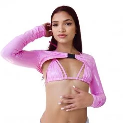 RAVELAND LOVELY LATEX SHRUG TOP