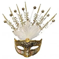 GOLDEN SHUTTLE WOMEN LAVISH GOLD MASQUERADE MASK