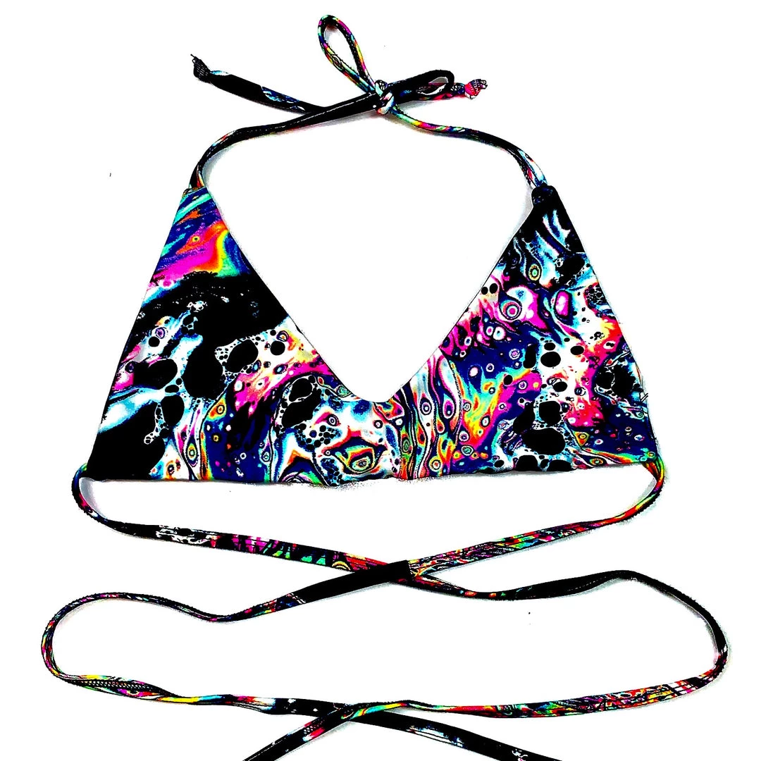 RAVELAND WOMEN RL ACID TIE-DYE WRAP AROUND TOP 3 RAVELAND WOMEN RL ACID TIE-DYE WRAP AROUND TOP