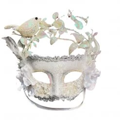 GOLDEN SHUTTLE WHITE BIRD MASQUERADE MASK