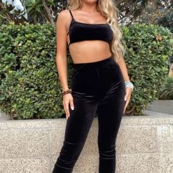 TICTOC SETS VELVET LOVE BLACK 2PC SET