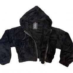 IJOAH WOMEN SOFT BLACK ZIPPER JACKET