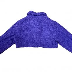 Hot&Delicious PURPLE SHERPA CROPPED JACKET WOMEN