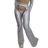 RAVELAND WOMEN RETRO GLITTER CHAPS- SILVER