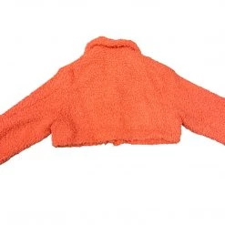 Hot&Delicious ORANGE SHERPA CROPPED JACKET WOMEN
