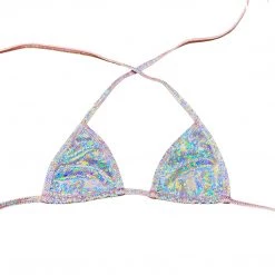 RAVELAND NEW ARRIVALS RETRO GLITTER MINI TRIANGLE TOP