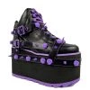YRU PLATFORMS QOZMO BONDAGE ROSE - BLACK/PURPLE