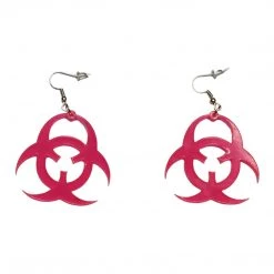 RAVELAND HEADBANGER COLLECTION PINK BIOHAZARD EARRING