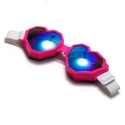RAVELAND HEADBANGER COLLECTION WHITE STRAP PINK & RAINBOW LOVE GOGGLES