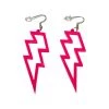 RAVELAND HEADBANGER COLLECTION NEON PINK LIGHTNING BOLT EARRINGS