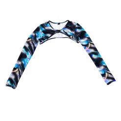 RAVELAND WOMEN LIQUID GALAXY SHRUG TOP