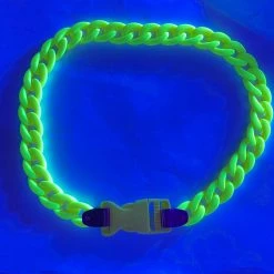 RAVELAND HEADBANGER COLLECTION NEON YELLOW CHAIN LOCK NECKLACE