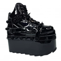 YRU SHOES QOZMO BONDAGE ROSE - BLACK PATENT