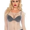 LEG AVENUE Net Long Sleeve T-Shirt WOMEN