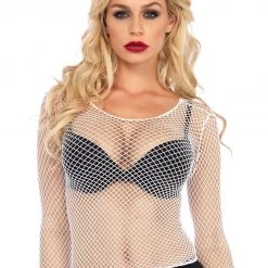 LEG AVENUE Net Long Sleeve T-Shirt WOMEN