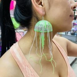 RAVELAND NEON ORANGE JELLYFISH EARRING