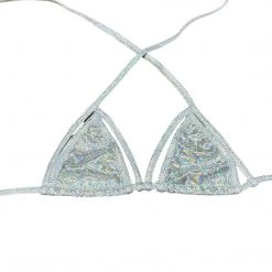 RAVELAND NEW ARRIVALS RETRO GLITTER MINI TRIANGLE TOP