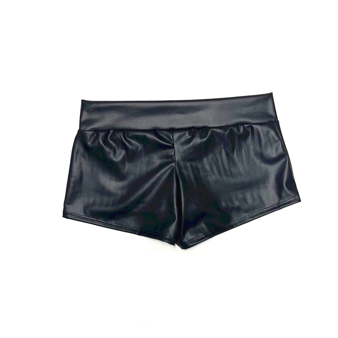 RAVELAND MATTE BLACK RL BOOTY SHORTS WOMEN 4 RAVELAND MATTE BLACK RL BOOTY SHORTS WOMEN