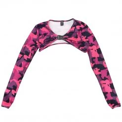 RAVELAND NEW ARRIVALS PINK WARFARE CAMO SHRUG TOP