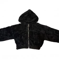 IJOAH WOMEN SOFT BLACK ZIPPER JACKET