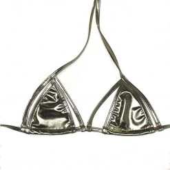 RAVELAND METALLIC CAGE TOP- GUN METAL GOLD