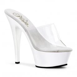 DISCONTINUED JUST KISS ME/ CLEAR & WHITE HEELS SHOES