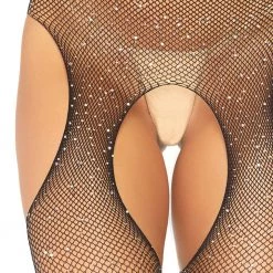 LEG AVENUE Plus Size Crystal Fishnet Pantyhose