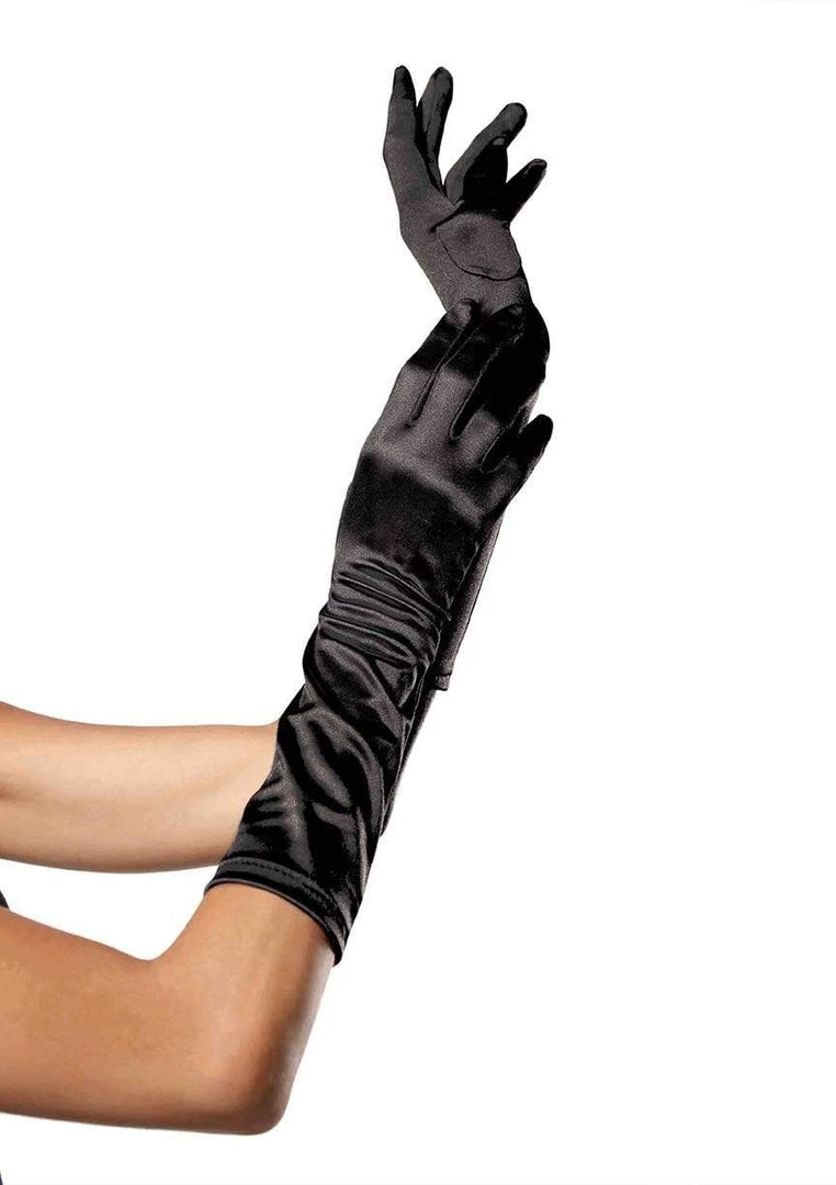 LEG AVENUE Elbow Length Satin Gloves WOMEN 4 LEG AVENUE Elbow Length Satin Gloves WOMEN