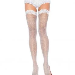 LEG AVENUE Fishnet Stockings W Lace Up WOMEN