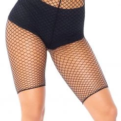 LEG AVENUE PLUS SIZED FISHNET BIKER SHORTS