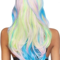 LEG AVENUE Long Blue Multi-Color Wig BRAIDS