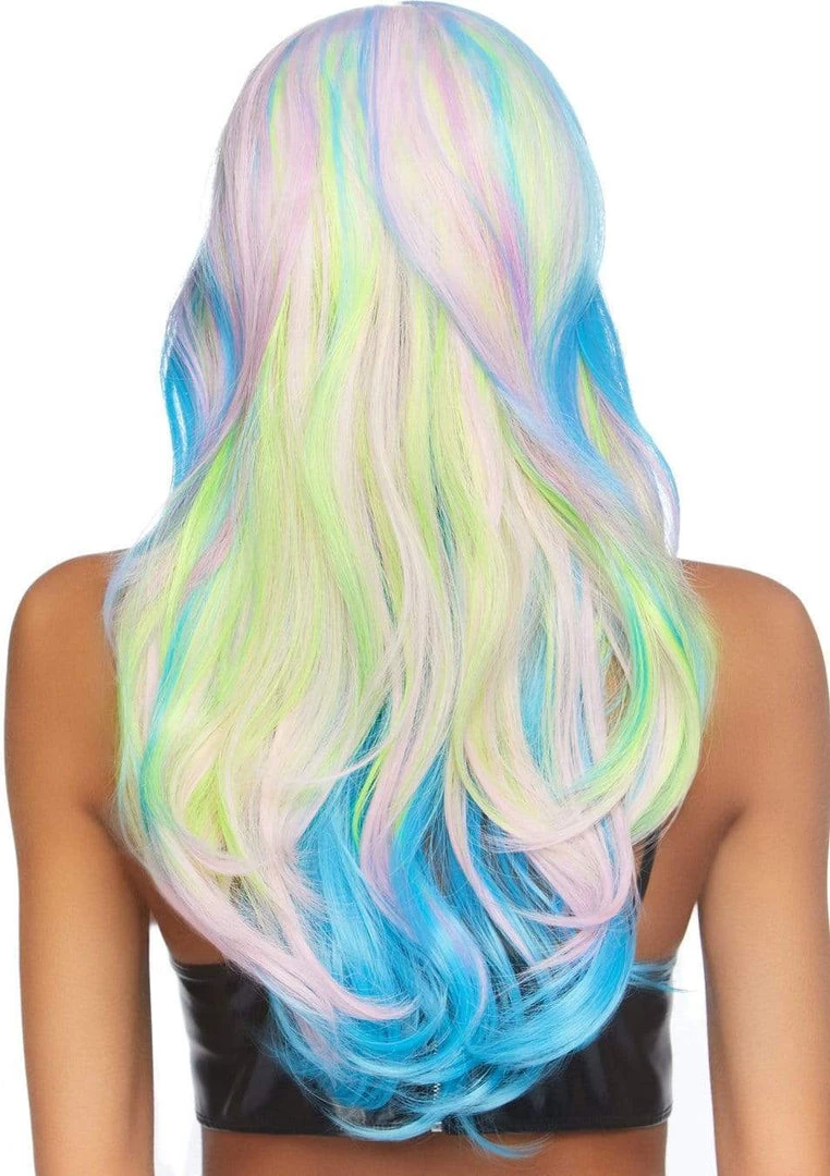LEG AVENUE Long Blue Multi-Color Wig BRAIDS 4 LEG AVENUE Long Blue Multi-Color Wig BRAIDS