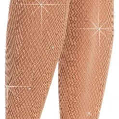 LEG AVENUE Lycra Fishnet Pantyhose With Rhinestone