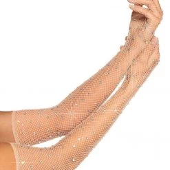 LEG AVENUE Rhinestone Fishnet Gloves WOMEN