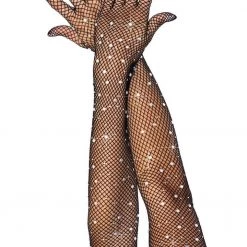 LEG AVENUE Rhinestone Fishnet Gloves WOMEN