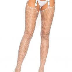 LEG AVENUE Rhinestone Fishnet Stockings