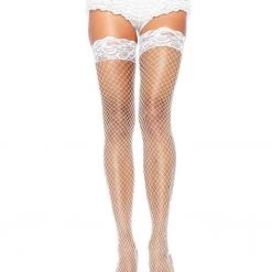 LEG AVENUE WOMEN Stay Up Fishnet Thigh Highs