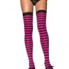 LEG AVENUE Striped Nylon Thigh Highs 2 LEG AVENUE Striped Nylon Thigh Highs